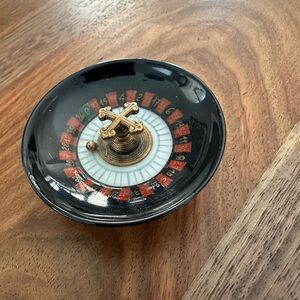 Limoges Black and Gold Roulette Wheel Accent